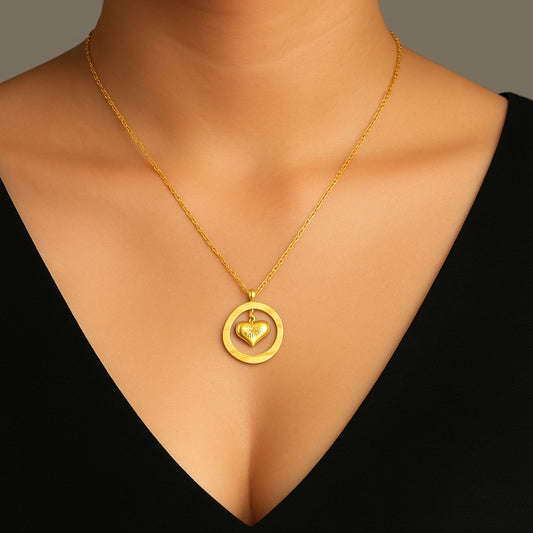 Eternal Heart Circle Pendant