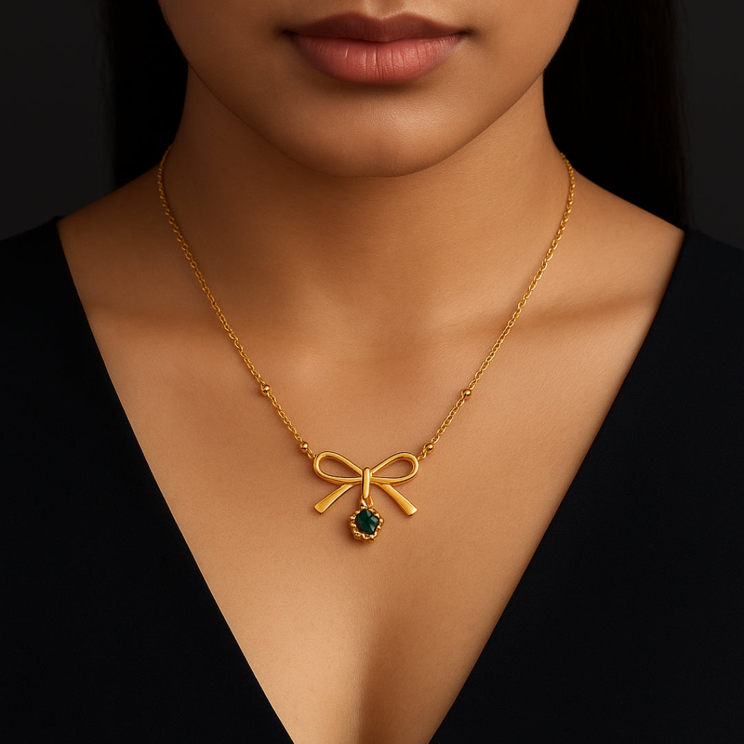 Emerald Bow Pendant