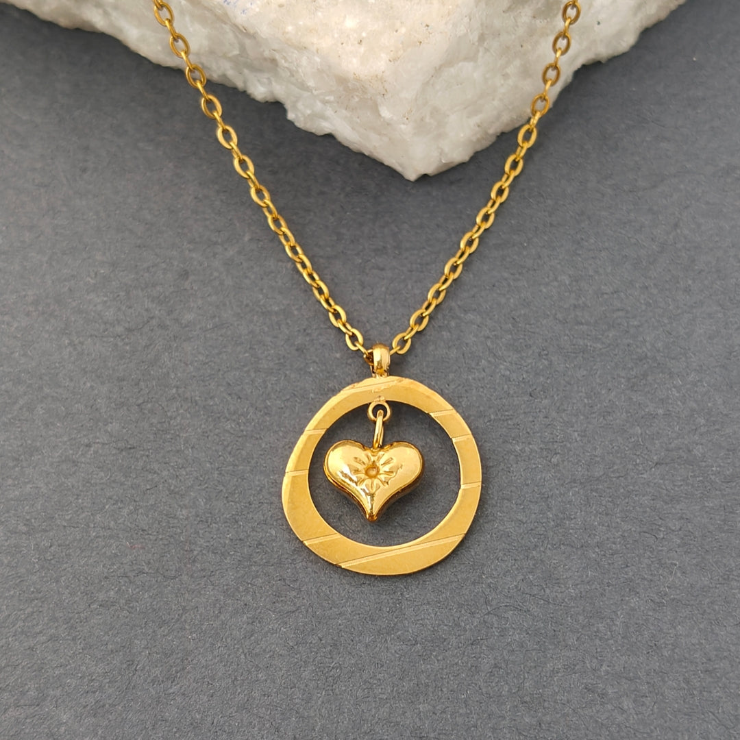 Eternal Heart Circle Pendant