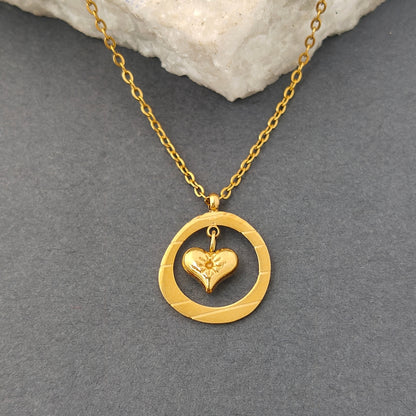 Eternal Heart Circle Pendant