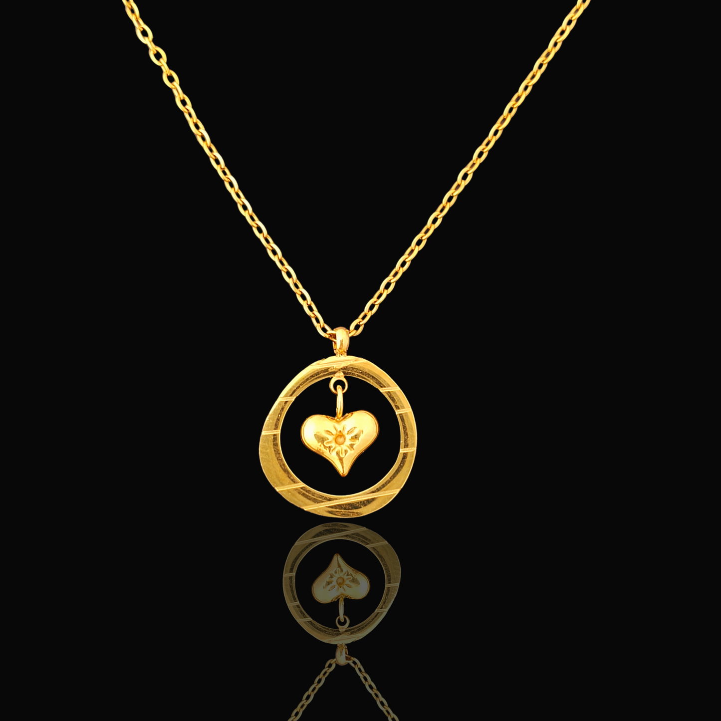 Eternal Heart Circle Pendant