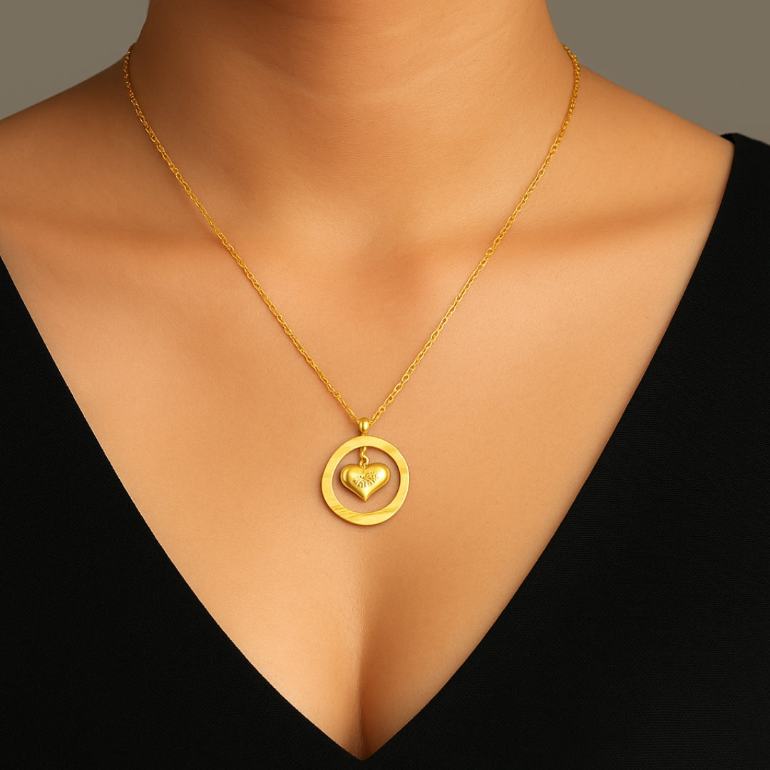 Eternal Heart Circle Pendant