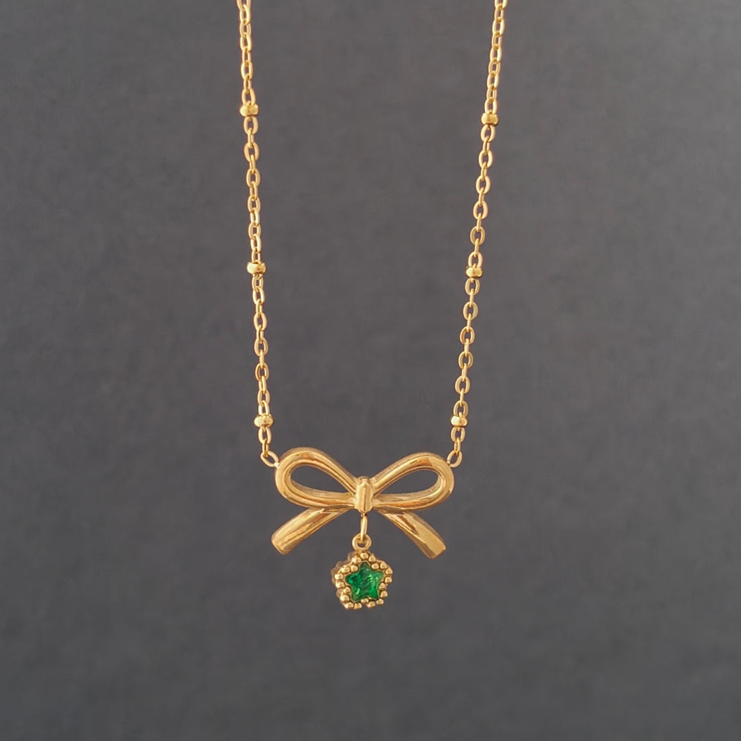 Emerald Bow Pendant