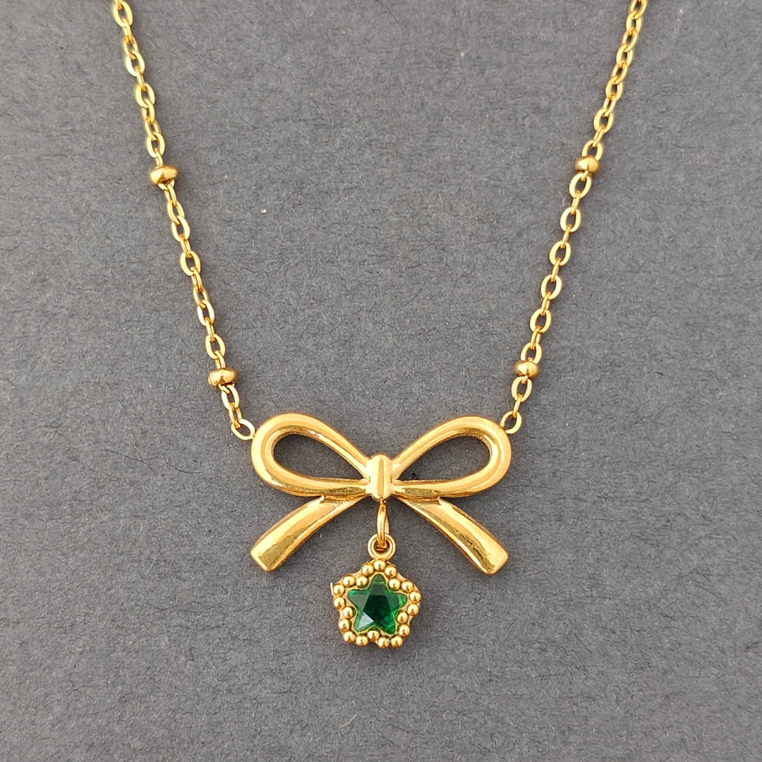 Emerald Bow Pendant
