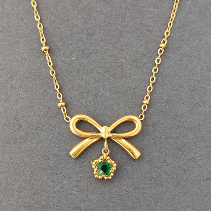 Emerald Bow Pendant