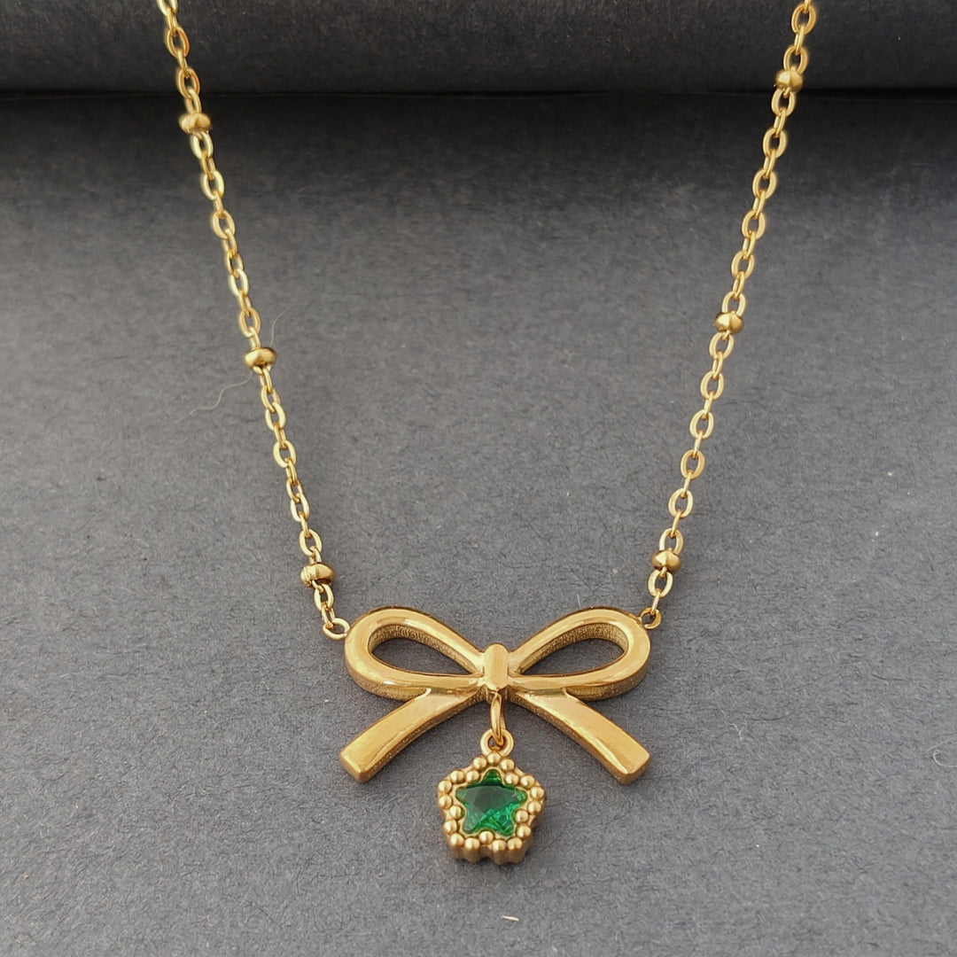 Emerald Bow Pendant