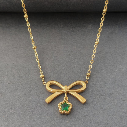Emerald Bow Pendant
