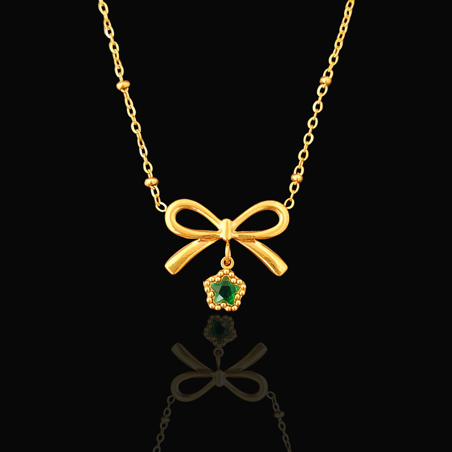 Emerald Bow Pendant